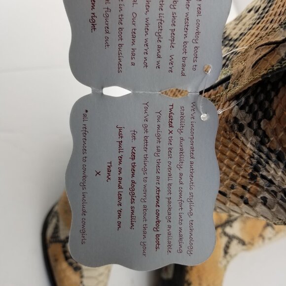 Twisted X Women's  Simulated Snake Skin Cowboy Western Boots Size 7.5B - Picture 14 of 16